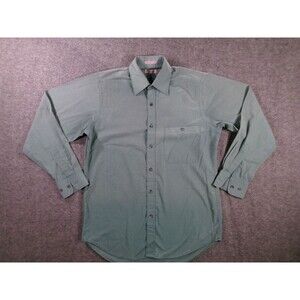 Boulevard Block Dress Shirt Men Medium Olive Green Classic Causal Office